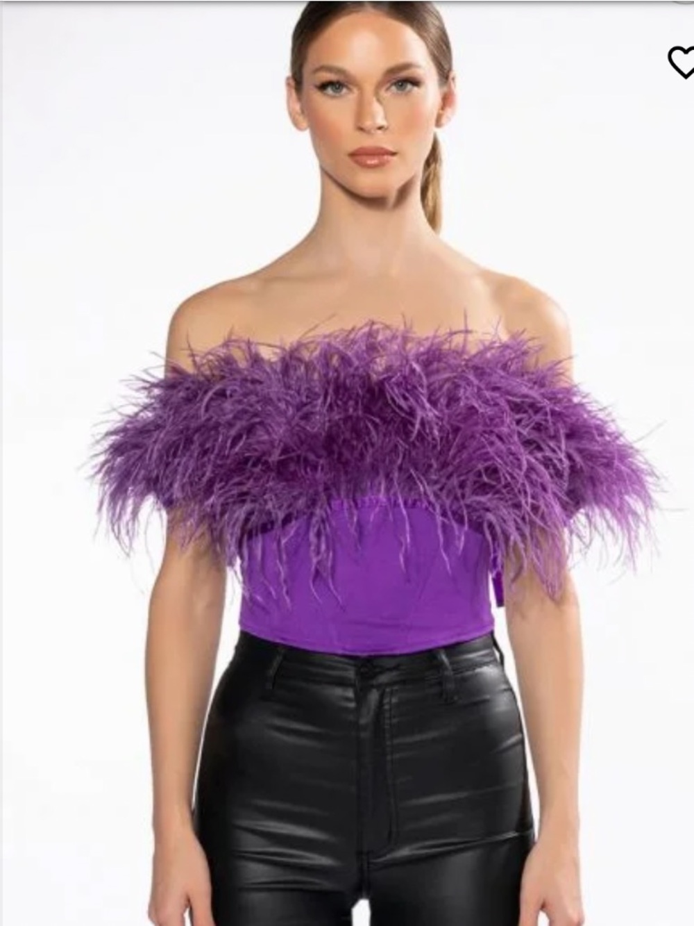 AKIRA Vibrant Purple Feathered Top